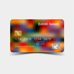 Credit card desing. Colour and inspiration from abstract. On white background. Glossy plastic style. 