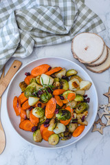 Roasted Vegetables in a White Bowl 