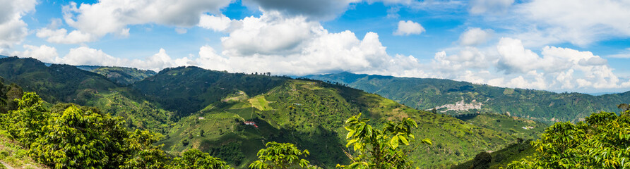 Panoramic landscape in Colombia countryside