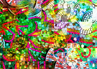 Fototapeta na wymiar mosaic pattern