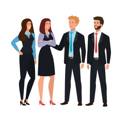 business people meeting avatar character vector illustration design