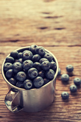 blueberries vintage tone