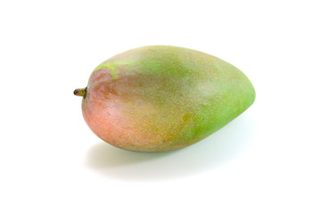 green mango isolated on white background. (Mangifera indica)