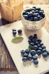blueberries on wood