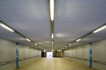 underground passage with lamps