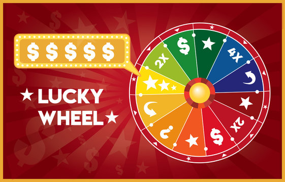 Lucky prize wheel flat illustration vector