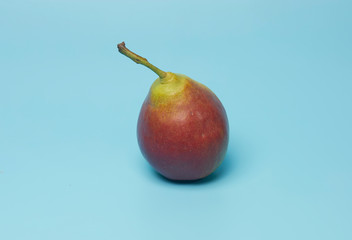 pear on blue background