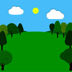 Vector simple style landscape background 