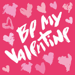 Valentines day Heart lipstick love drawn isolated pink card vector background