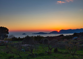 Sunset on the gulf of La Spezia