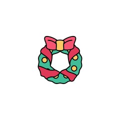 Obraz premium christmas wreath creative icon. Multicolor line illustration. From Christmas icons collection. Isolated christmas wreath sign on white background
