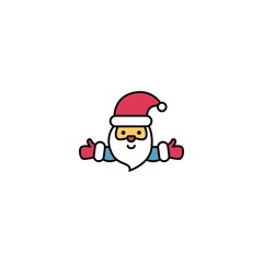 santa creative icon. Multicolor line illustration. From Christmas icons collection. Isolated santa sign on white background