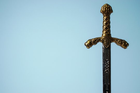 Knight's hilt on a white background