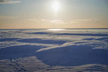 winter sunrise over the sea