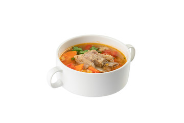 Vietnamese Noodle Soup with rib and Vegetables