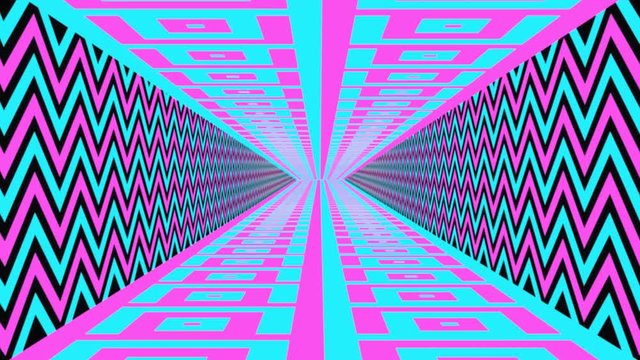 Acid Computer Screensaver Look Like Crazy Tunnel For VJ Video. Infinite Loop