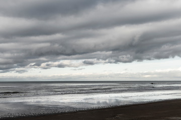 Oostduinkerke, Belgium: The North Sea with dramatic clouds