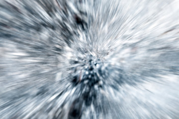Circular geometric light silver gray white background. Abstract explosion effect. Centric motion pattern. Warp drive. Interstellar voyage