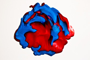 赤と青の混ざり合うイメージ 3 侵食するイメージ