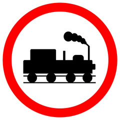 Train Railroad Traffic Road Sign,Vector Illustration, Isolate On White Background Label. EPS10