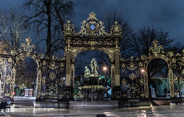 Christmas decorations in a french city, Nancy, France
