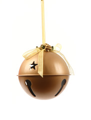 Christmas baubles , Santa bell, on white background