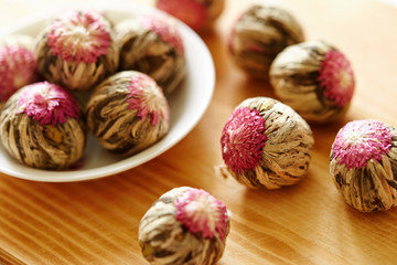 Blooming flowering tea 