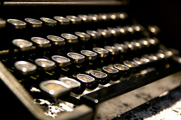 A Closeup of keys on a Typewriter