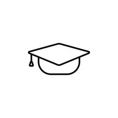 Graduation cap icon design isolated on white background. Vector illustration