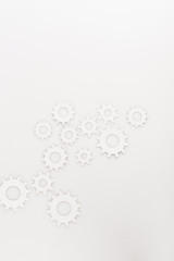 top view of round gears isolated on white