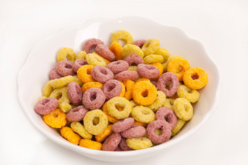 Colorful breakfast cereal