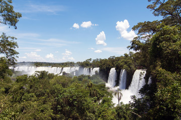 Landscape of Iguazu Falls on a Summer Day in Misiones Province, Argentina