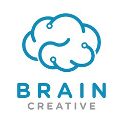 brain and technology logo, icon and template