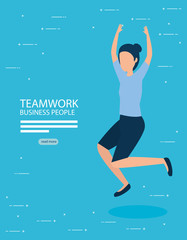 Businesswoman design, Teamwork businesspeople support collaborative cooperation work unity and idea theme Vector illustration