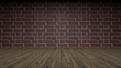 3d rendering of a brick wall frontal view studio