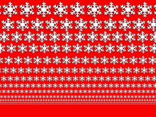 christmas background with snowflakes pattern over red background