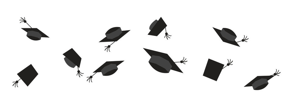  Graduation cap on white background