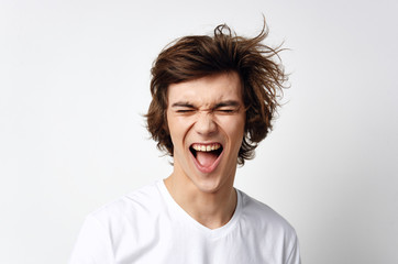 young man shouting