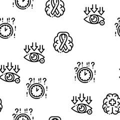 Alzheimers Disease Seamless Pattern Vector Thin Line. Illustrations