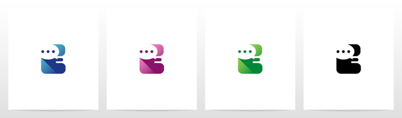 Talk Balloon On Letter Logo Design E