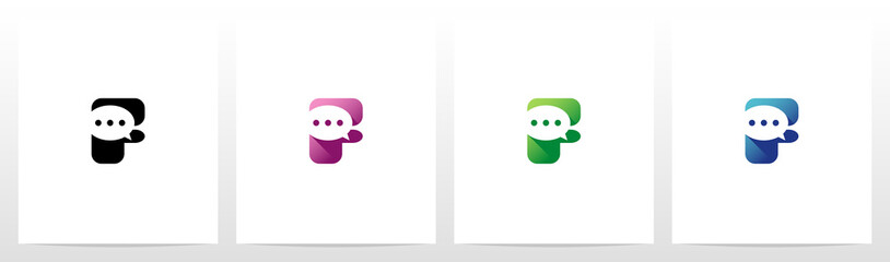 Talk Balloon On Letter Logo Design F