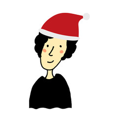 クリスマス帽子のお兄さん9 モコモコヘア