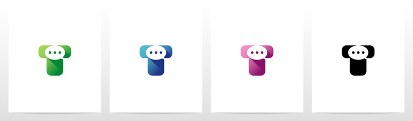 Talk Balloon On Letter Logo Design T