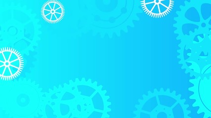 Gear animation on a blue background