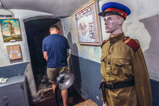 Ternopil, Ukraine - June 9, 2017: Tourist in Museum of Political Prisoners in Ternopil