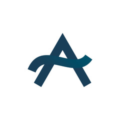 wave font letter logo design