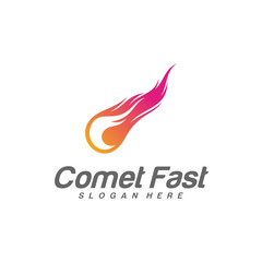 Comet Logo Vector, Comet Logo Design Template, Icon Symbol, Illustration