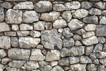 old stone wall of stones, Perast, Montenegro