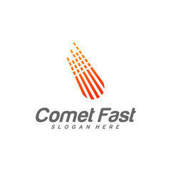 Comet Logo Vector, Comet Logo Design Template, Icon Symbol, Illustration