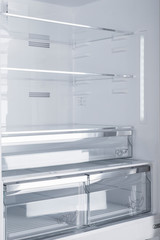 Refrigerator Isolated on White Background. Modern Kitchen and Domestic Major Appliances